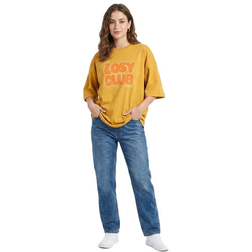 تی شرت لانگ زنانه پنبه مدل Losy Club