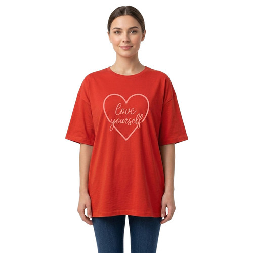 تی شرت لانگ زنانه پنبه مدل Love