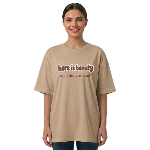 تی شرت لانگ زنانه پنبه مدل Beauty