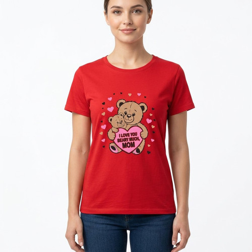 تی شرت آستین کوتاه زنانه پنبه مدل Bear